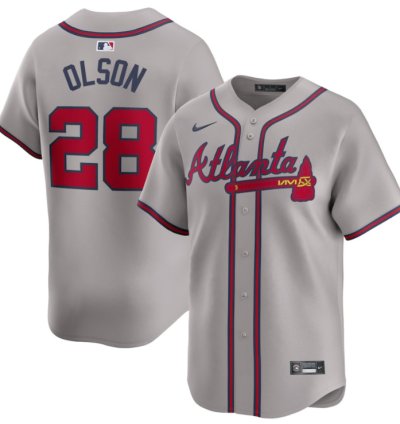 Matt Olson 28 Atlanta Braves Away Limited Player Men Jersey - Gray