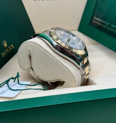Rolex Sky-dweller 42mm Two Tone White Dial 2023 Unworn 336933 Complete Set