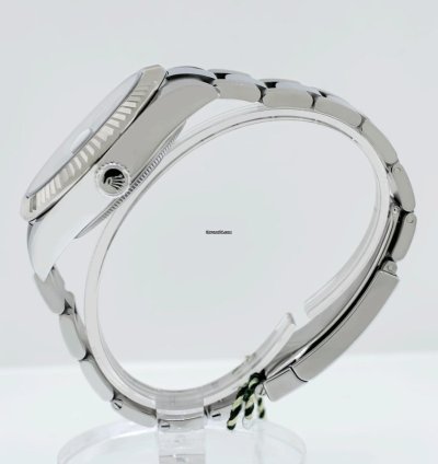 Rolex Sky-dweller 42mm White Gold Steel Black Index Dial Fluted Bezel 336934