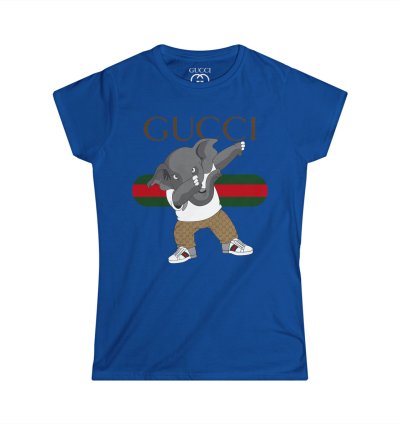 Gucci Elephant Blue Women T-shirt - Size Usa