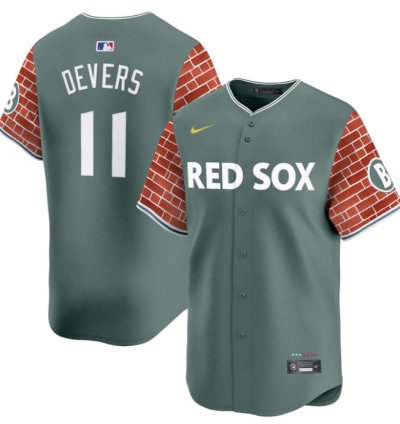 Rafael Devers Jersey 11 Boston Red Sox 2025 Fenway Red Brick Style Vapor Premier Stitched Green