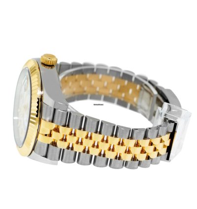 Rolex Sky-dweller 42mm Yellow Gold Stainless Steel White Index Dial Fluted Bezel 336933