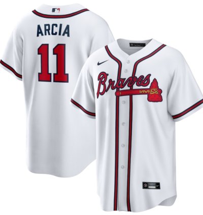 Orlando Arcia 11 Atlanta Braves Home Men Jersey - White