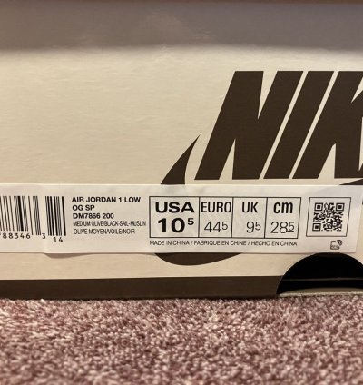 Air Jordan 1 Low Og Sp Travis Scott Olive Size 10 5