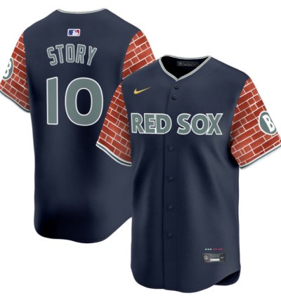 Trevor Story Jersey 10 Boston Red Sox 2025 Fenway Red Brick Style Vapor Premier Stitched Navy