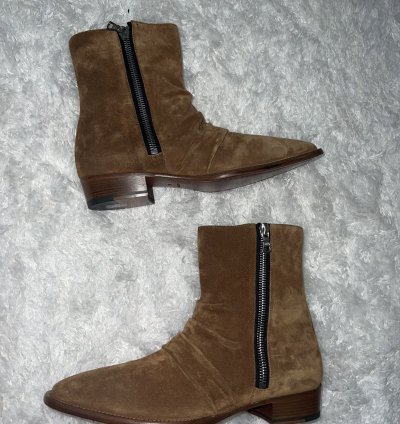 Amiri Suede Stack Boots With Zipper Brand New Size 44
