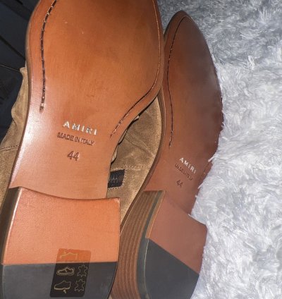 Amiri Suede Stack Boots With Zipper Brand New Size 44