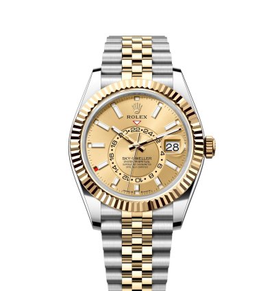 Rolex Sky-dweller Basel One 336933 Sky-dweller Champagne Dial Yellow Gold Oyster Steel Jubilee 42 Mm