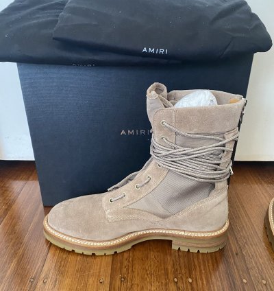 Amiri Suede Tan Combat Military Boots New Msrp 1200