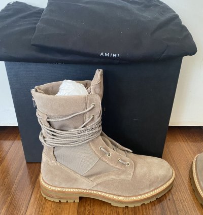 Amiri Suede Tan Combat Military Boots New Msrp 1200
