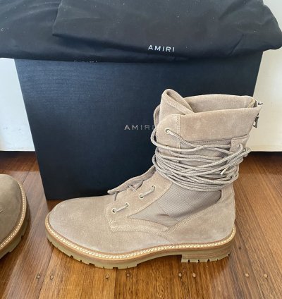 Amiri Suede Tan Combat Military Boots New Msrp 1200
