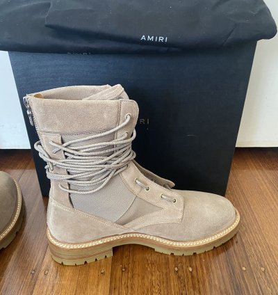 Amiri Suede Tan Combat Military Boots New Msrp 1200
