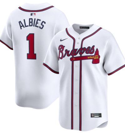Ozzie Albies 1 Atlanta Braves Home Limited Player Men Jersey - White