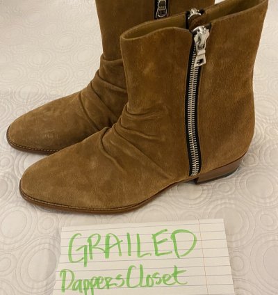Amiri Suede Zip Boots size 42