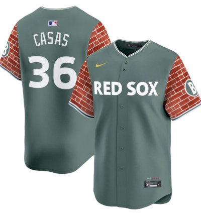 Triston Casas Jersey 36 Boston Red Sox 2025 Fenway Red Brick Style Vapor Premier Stitched Green