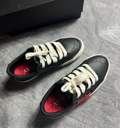 Amiri Sunset Skate Leather Sneakers In Black