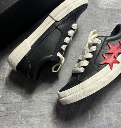 Amiri Sunset Skate Leather Sneakers In Black