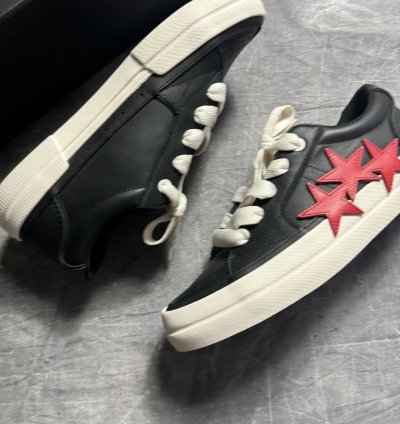 Amiri Sunset Skate Leather Sneakers In Black