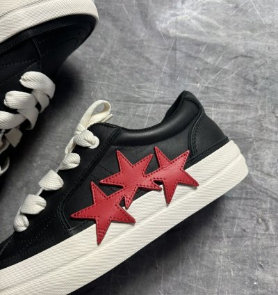 Amiri Sunset Skate Leather Sneakers In Black