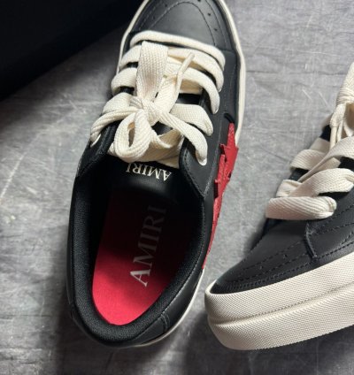 Amiri Sunset Skate Leather Sneakers In Black
