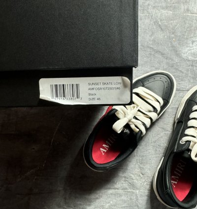 Amiri Sunset Skate Leather Sneakers In Black