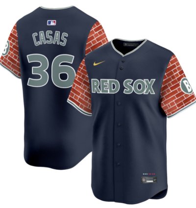 Triston Casas Jersey 36 Boston Red Sox 2025 Fenway Red Brick Style Vapor Premier Stitched Navy