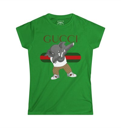 Gucci Elephant Green Women T-shirt - Size Usa