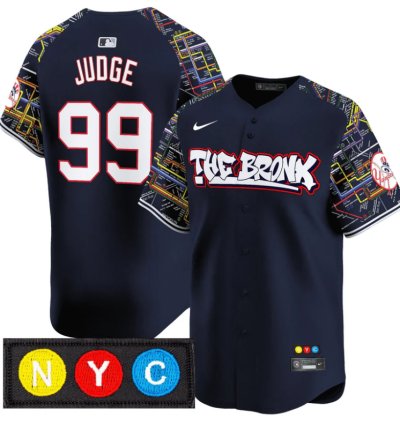 Aaron Judge Jersey 99 New York Yankees The Bronx Subway Style Premier Limited Stitched Navy