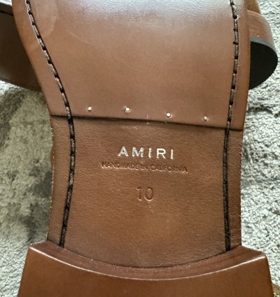 Amiri Tawny Brown Leather Double Zipper Stack Boots 10 Us