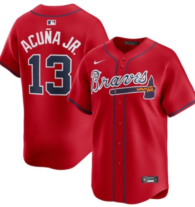 Ronald Acuña Jr 13 Atlanta Braves Alternate Limited Player Men Jersey - Red