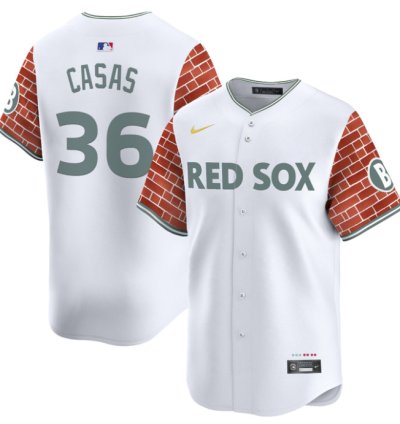 Triston Casas Jersey 36 Boston Red Sox 2025 Fenway Red Brick Style Vapor Premier Stitched White
