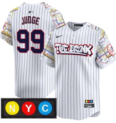 Aaron Judge Jersey 99 New York Yankees The Bronx Subway Style Premier Stitched Pinstripe