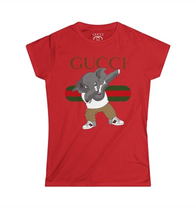 Gucci Elephant Red Women T-shirt - Size Usa