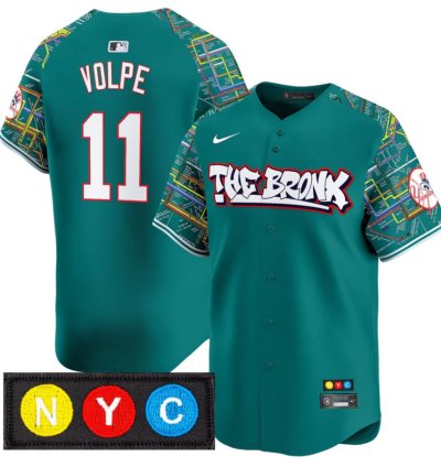 Anthony Volpe Jersey 11 New York Yankees The Bronx Subway Style Premier Stitched Lexington Line
