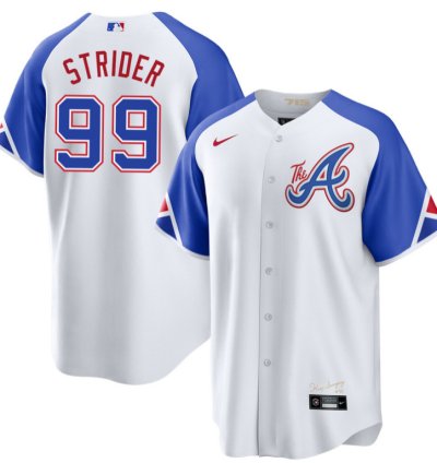 Spencer Strider 99 Atlanta Braves City Connect Men Jersey - White