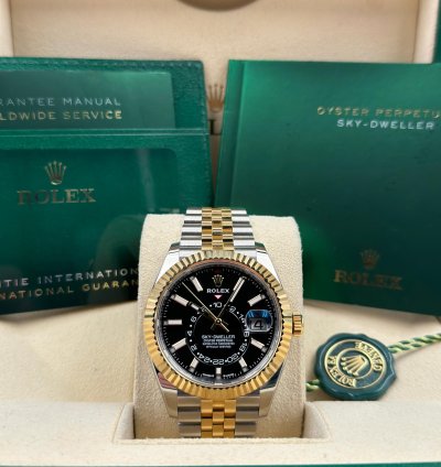 Rolex Sky-dweller Black Dial Two Tone Jubilee Bracelet 336933 Unworn 2024