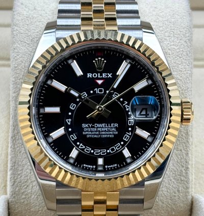 Rolex Sky-dweller Black Dial Two Tone Jubilee Bracelet 336933 Unworn 2024