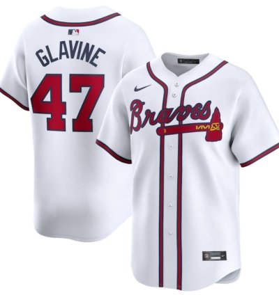 Tom Glavine 47 Atlanta Braves Home Limited Player Men Jersey - White