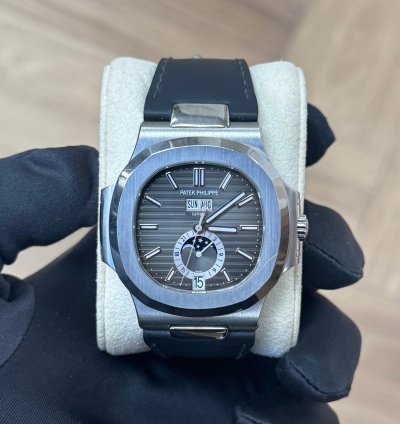 Patek Philippe 2022 5726a-001 Annual Calendar Black Dial 2 Straps