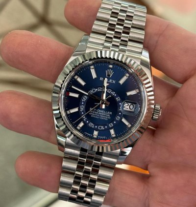 Rolex Sky-dweller Blu Nuovo 2025 Jubilee Full Set Con Documenti Scatola Rolex