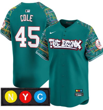 Gerrit Cole Jersey 45 New York Yankees The Bronx Subway Style Premier Stitched Lexington Line