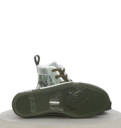 B23 High-top Sneaker In Olive Dior Oblique Canvas