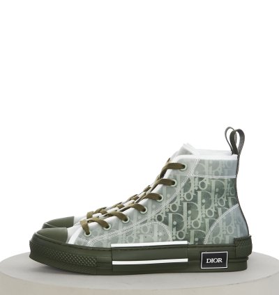 B23 High-top Sneaker In Olive Dior Oblique Canvas