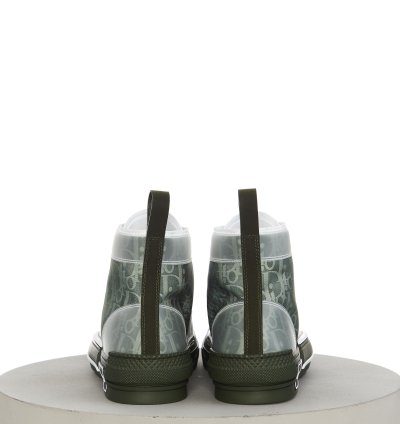B23 High-top Sneaker In Olive Dior Oblique Canvas