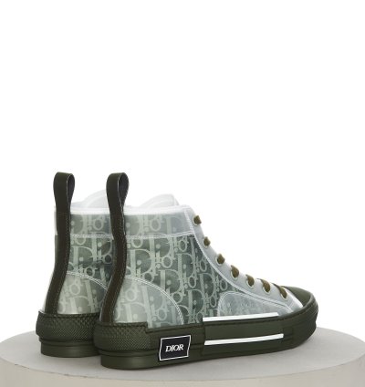 B23 High-top Sneaker In Olive Dior Oblique Canvas