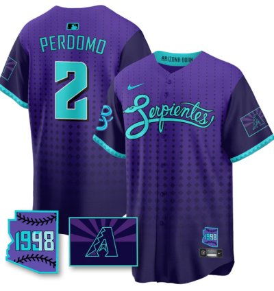 Geraldo Perdomo Jersey 2 Arizona Diamondbacks Serpientes City Connect Stitched Purple
