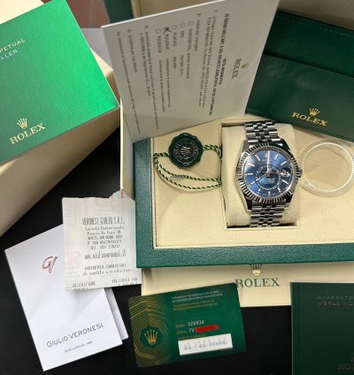 Rolex Sky-dweller Blue Blu Dial Jubilee Full Set Italia Italy