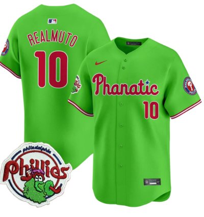 Jtrealmuto Jersey 10 Phillies Phanatic Patch Vapor Premier Limited Stitched Green