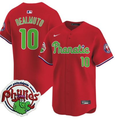 Jtrealmuto Jersey 10 Phillies Phanatic Patch Vapor Premier Limited Stitched Red