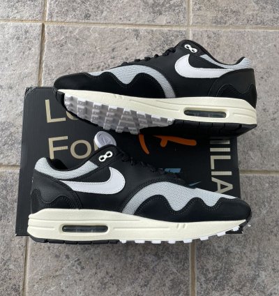 Air Max 1 Patta Waves Black Metallic Size 9 5